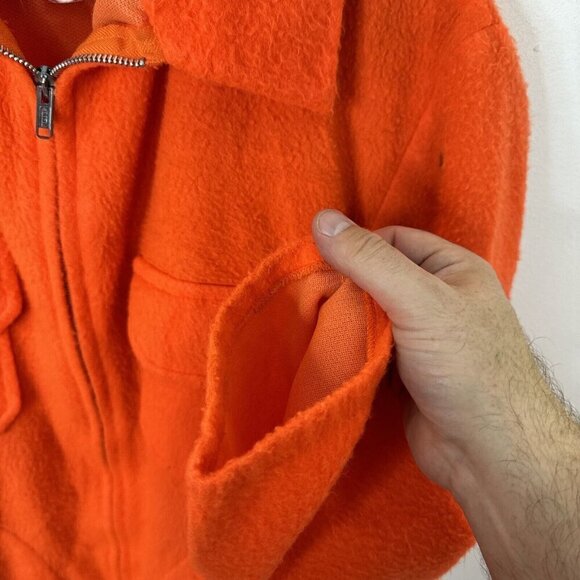 Vintage Bell Shirt Orange Fleece Jacket Zip Hunting Thermal Woman 10 Large - Picture 4 of 5